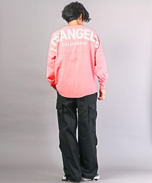 LUXSTYLE(ラグスタイル)の「バックロゴ発泡プリントロンT(Tシャツ/カットソー・メンズ・ブラック×ホワイト/ピンク/ベージュ/ホワイト/ブラック・M/L)」の13枚目の写真