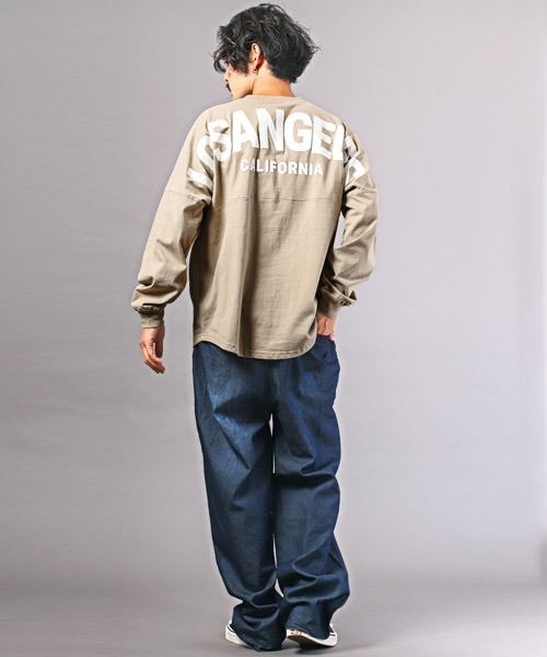 LUXSTYLE(ラグスタイル)の「バックロゴ発泡プリントロンT(Tシャツ/カットソー・メンズ・ブラック×ホワイト/ピンク/ベージュ/ホワイト/ブラック・M/L)」の15枚目の写真