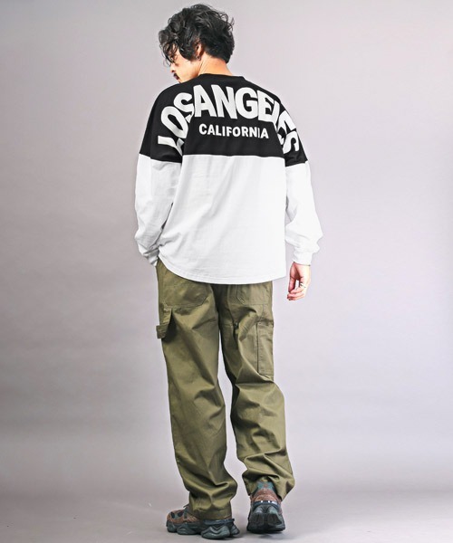 LUXSTYLE(ラグスタイル)の「バックロゴ発泡プリントロンT(Tシャツ/カットソー・メンズ・ブラック×ホワイト/ピンク/ベージュ/ホワイト/ブラック・M/L)」の17枚目の写真