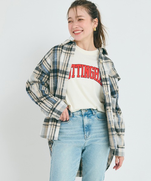 起毛オーバーサイズチェックジャケット（その他アウター）｜coca