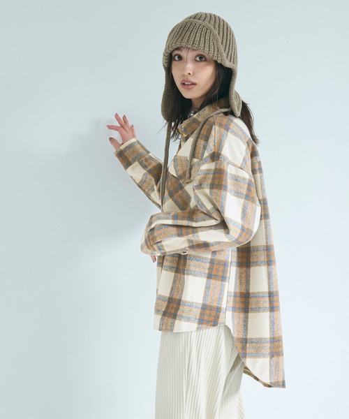 coca（coca）（コカ）の「起毛オーバーサイズチェックジャケット（その他アウター・レディース・B/C/A/D・L/M/S）」の16枚目の写真