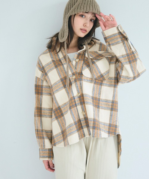 coca（coca）（コカ）の「起毛オーバーサイズチェックジャケット（その他アウター・レディース・B/C/A/D・L/M/S）」の18枚目の写真