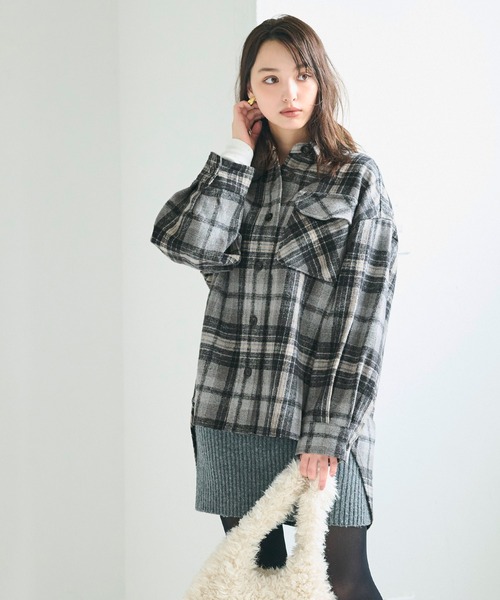 coca（coca）（コカ）の「起毛オーバーサイズチェックジャケット（その他アウター・レディース・B/C/A/D・L/M/S）」の20枚目の写真