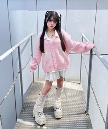 NOMANUAL | 韓国ブランド NOMANUAL ノーマニュアル TRIBAL HAIRY CARDIGAN トライバル ヘアリーカーディガン ヘアリーニット 長袖 ニットカーディガン ニット Vネック オーバーサイズ 羽織り 韓国ストリート 韓国ファッション(カーディガン/ボレロ)