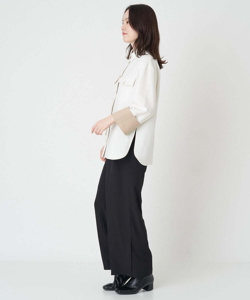 A de a.v.v(アードアー・ヴェ・ヴェ)の「サイド釦開きウエストタックワイドパンツ(その他パンツ・レディース・ピンク/ベージュ/ブラック・36/38)」の8枚目の写真