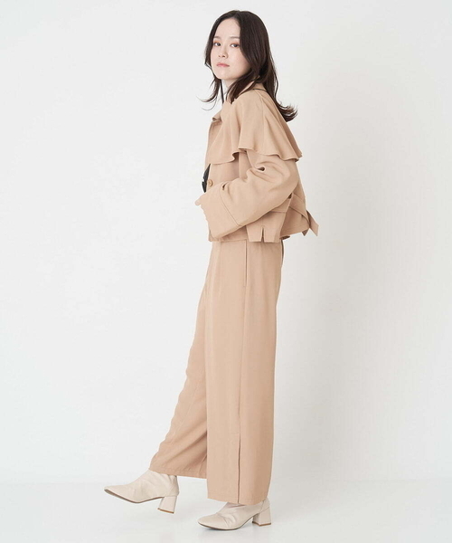 A de a.v.v(アードアー・ヴェ・ヴェ)の「サイド釦開きウエストタックワイドパンツ(その他パンツ・レディース・ピンク/ベージュ/ブラック・36/38)」の14枚目の写真