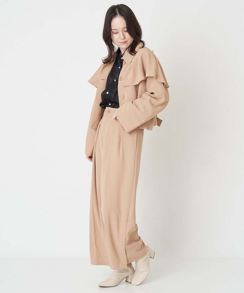 A de a.v.v(アードアー・ヴェ・ヴェ)の「サイド釦開きウエストタックワイドパンツ(その他パンツ・レディース・ピンク/ベージュ/ブラック・36/38)」の15枚目の写真