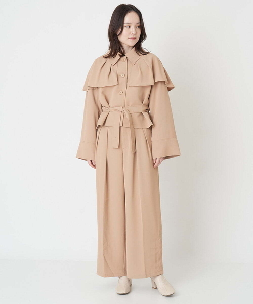 A de a.v.v(アードアー・ヴェ・ヴェ)の「サイド釦開きウエストタックワイドパンツ(その他パンツ・レディース・ピンク/ベージュ/ブラック・36/38)」の16枚目の写真