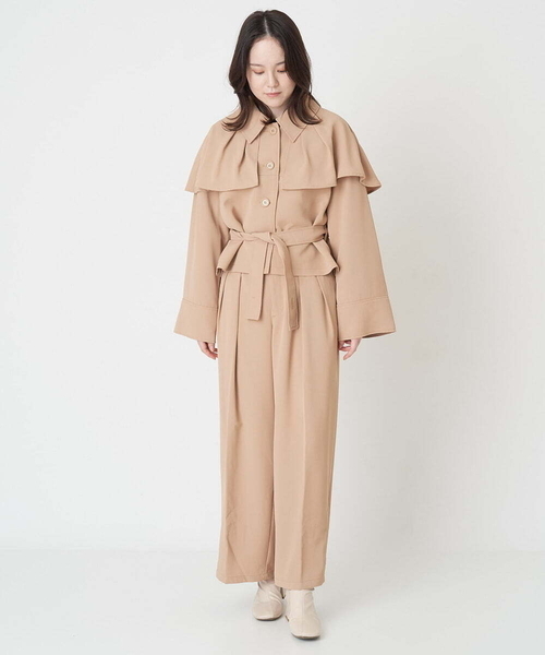 A de a.v.v(アードアー・ヴェ・ヴェ)の「サイド釦開きウエストタックワイドパンツ(その他パンツ・レディース・ピンク/ベージュ/ブラック・36/38)」の17枚目の写真