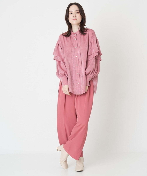 A de a.v.v(アードアー・ヴェ・ヴェ)の「サイド釦開きウエストタックワイドパンツ(その他パンツ・レディース・ピンク/ベージュ/ブラック・36/38)」の19枚目の写真