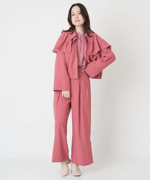 A de a.v.v(アードアー・ヴェ・ヴェ)の「サイド釦開きウエストタックワイドパンツ(その他パンツ・レディース・ピンク/ベージュ/ブラック・36/38)」の22枚目の写真