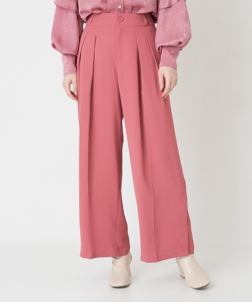 A de a.v.v(アードアー・ヴェ・ヴェ)の「サイド釦開きウエストタックワイドパンツ(その他パンツ・レディース・ピンク/ベージュ/ブラック・36/38)」の3枚目の写真