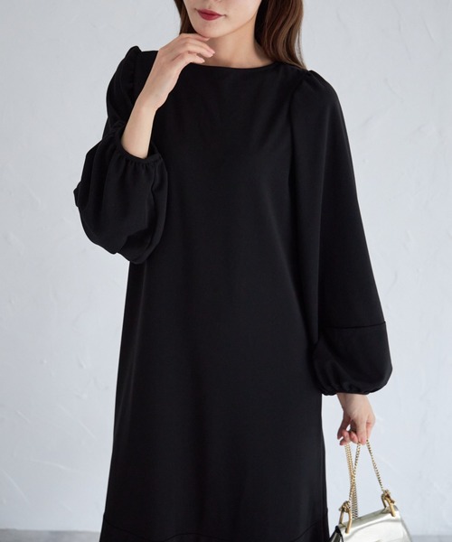 tocco closet（トッコ　クローゼット）の「【ZOZO限定】リボン付きＶネックワンピース（ワンピース・レディース・アイボリー/ブラック/ピンク系その他・M）」の14枚目の写真