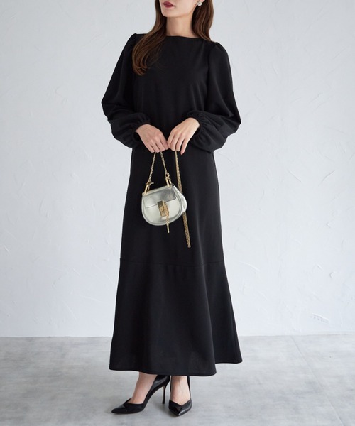 tocco closet（トッコ　クローゼット）の「【ZOZO限定】リボン付きＶネックワンピース（ワンピース・レディース・アイボリー/ブラック/ピンク系その他・M）」の12枚目の写真