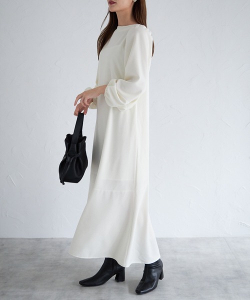 tocco closet（トッコ　クローゼット）の「【ZOZO限定】リボン付きＶネックワンピース（ワンピース・レディース・アイボリー/ブラック/ピンク系その他・M）」の7枚目の写真