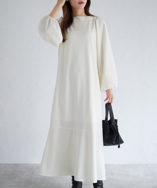 tocco closet（トッコ　クローゼット）の「【ZOZO限定】リボン付きＶネックワンピース（ワンピース・レディース・アイボリー/ブラック/ピンク系その他・M）」の5枚目の写真