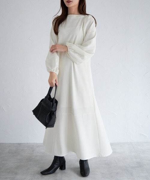 tocco closet（トッコ　クローゼット）の「【ZOZO限定】リボン付きＶネックワンピース（ワンピース・レディース・アイボリー/ブラック/ピンク系その他・M）」の6枚目の写真