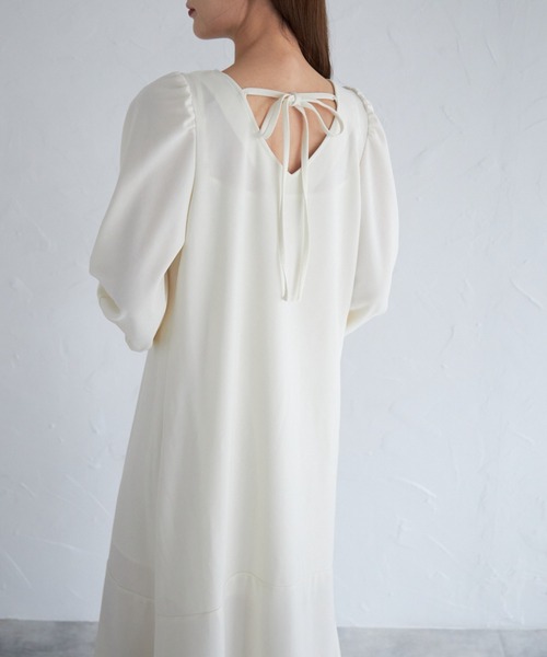 tocco closet（トッコ　クローゼット）の「【ZOZO限定】リボン付きＶネックワンピース（ワンピース・レディース・アイボリー/ブラック/ピンク系その他・M）」の10枚目の写真