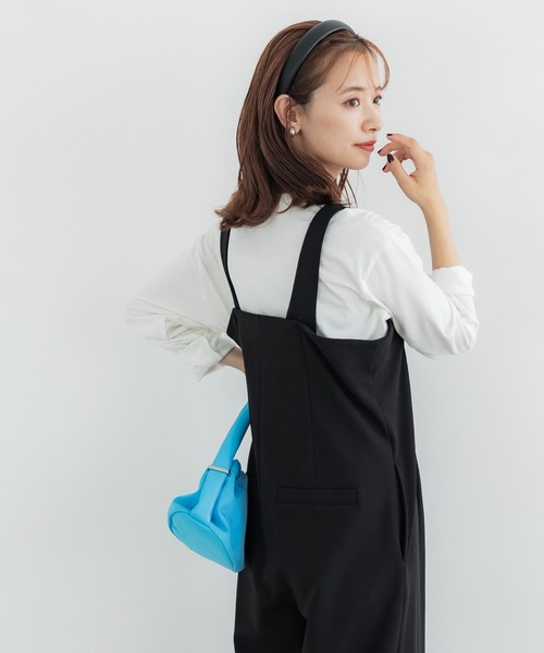 coca（coca）（コカ）の「裏起毛カットカルゼタックサロペット（サロペット/オーバーオール・レディース・アイボリー/ブラック・M/L）」の6枚目の写真