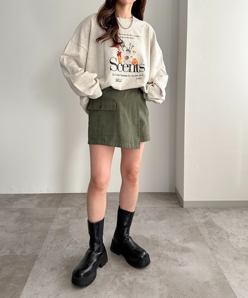 apres jour mignon(アプレジュールミニョン)の「ツイルカーゴミニスカパン【ZOZOTOWN限定アイテム】(スカート・レディース・グレー/カーキ/ブラック・X-LARGE/MEDIUM/SMALL)」の7枚目の写真
