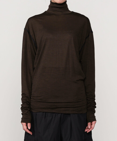UNFIL（アンフィル）の「unfil | ウールジャージ タートルネックTシャツ WOMEN（ニット/セーター・レディース・ホワイト系その他/ブラウン系その他・1）」の8枚目の写真