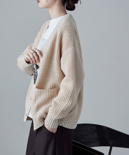 etoll.（エトル）の「ローゲージニットオーバーカーディガン