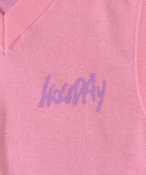 HOLIDAY（ホリデイ）の「JACQUARD KNIT VEST (HOLIDAY) ジャガードニットベスト (ホリデイ)（ベスト・レディース・ピンク/ダークネイビー・ONE SIZE）」の6枚目の写真