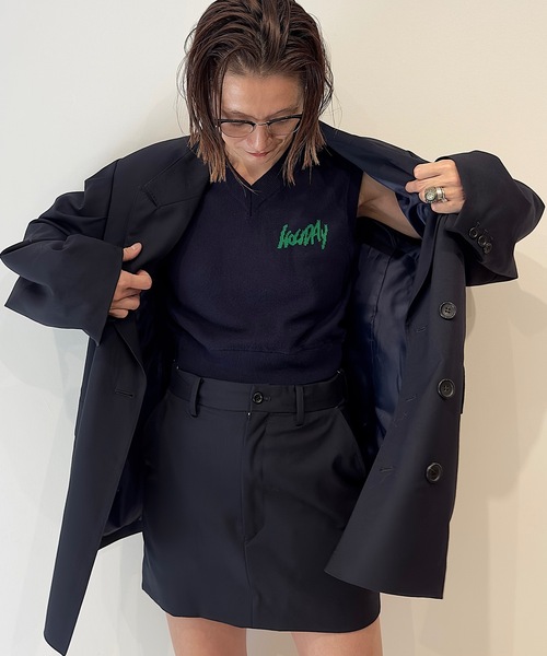 HOLIDAY（ホリデイ）の「JACQUARD KNIT VEST (HOLIDAY) ジャガードニットベスト (ホリデイ)（ベスト・レディース・ピンク/ダークネイビー・ONE SIZE）」の10枚目の写真