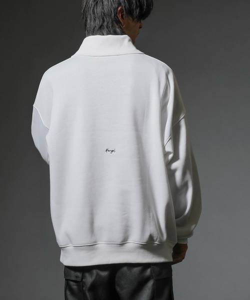 KANGOL(カンゴール)の「【KANGOL×A.S.Mコラボ】ハーフジップ 裏起毛スウェット / ハイネック プルオーバー ルーズトレーナー(スウェット・メンズ・チャコールグレー/オフホワイト/ブラック/ブルーグリーン・M/L)」の9枚目の写真