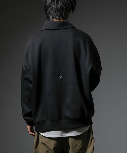 KANGOL(カンゴール)の「【KANGOL×A.S.Mコラボ】ハーフジップ 裏起毛スウェット / ハイネック プルオーバー ルーズトレーナー(スウェット・メンズ・チャコールグレー/オフホワイト/ブラック/ブルーグリーン・M/L)」の14枚目の写真