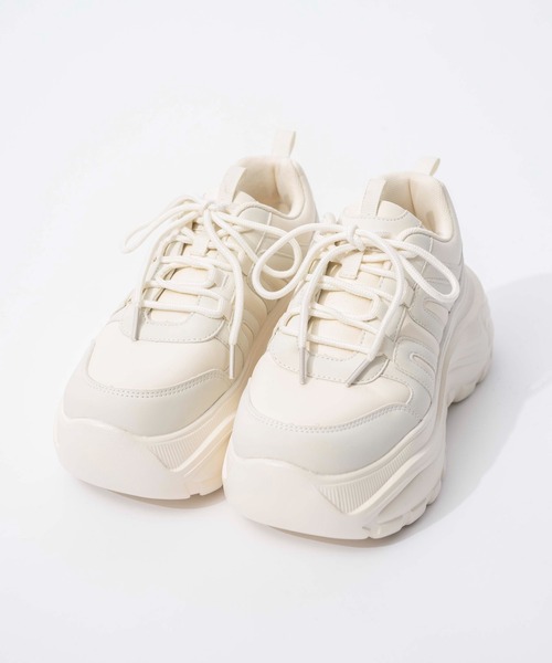 WEGO（ウィゴー）の「WEGO/ボリュームソールラウンドスニーカー（スニーカー・レディース・ブラック/ホワイト/グレー・MEDIUM/LARGE）」の8枚目の写真