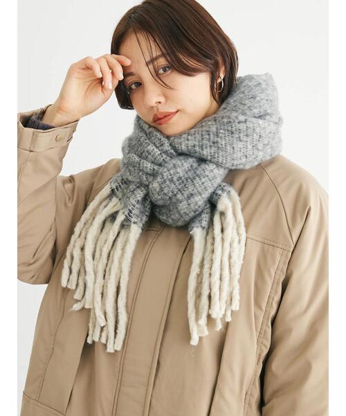 Green Parks(グリーンパークス)の「・ミックスマフラー(ストール/ショール・レディース・ブラック/イエロー/グリーン/ブルー・FREE)」の9枚目の写真