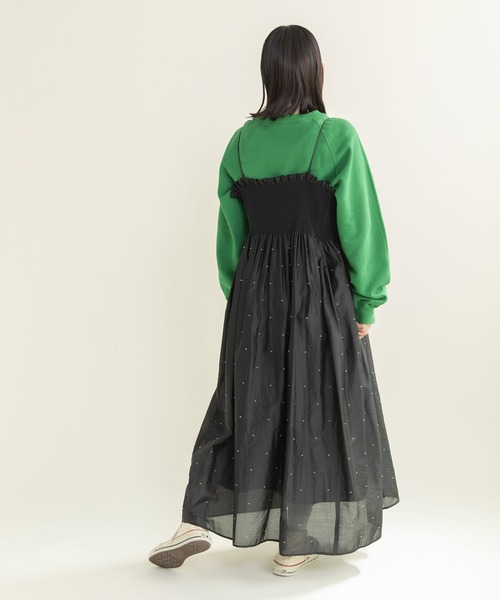 CHILD WOMAN(チャイルドウーマン)の「シャーリングDOTパネルジャカード キャミワンピース(ワンピース・レディース・ブラック・FREE)」の22枚目の写真