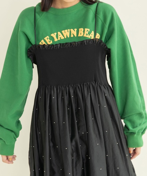 CHILD WOMAN(チャイルドウーマン)の「シャーリングDOTパネルジャカード キャミワンピース(ワンピース・レディース・ブラック・FREE)」の19枚目の写真