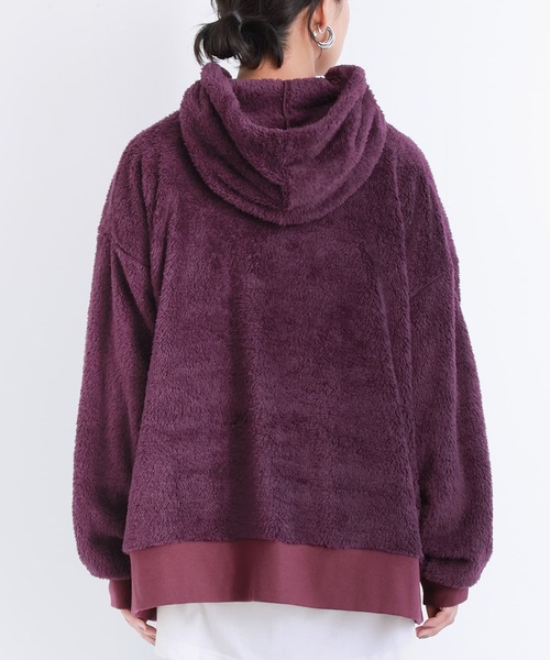 n'OrLABEL（ノアールレーベル）の「『スタンドジップ付きボアパーカー』（パーカー・レディース・パープル/チャコール・FREE）」の5枚目の写真