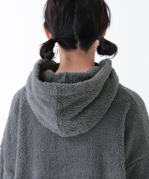 こじはる ボア パーカー プルオーバー n'OrLABEL（ノアールレーベル）の「『スタンドジップ付きボアパーカー