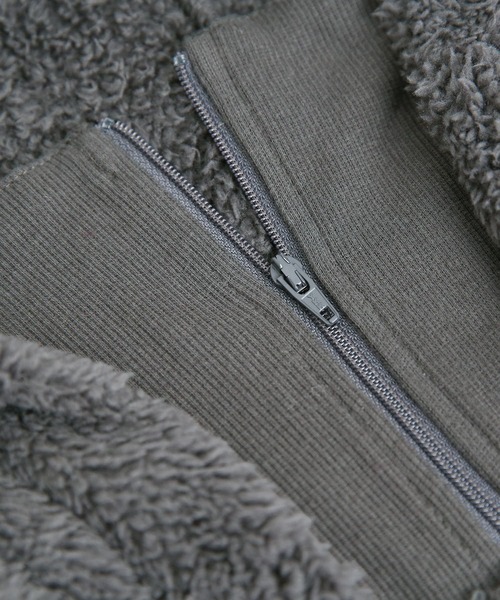 n'OrLABEL（ノアールレーベル）の「『スタンドジップ付きボアパーカー』（パーカー・レディース・パープル/チャコール・FREE）」の12枚目の写真