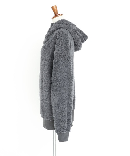 n'OrLABEL（ノアールレーベル）の「『スタンドジップ付きボアパーカー』（パーカー・レディース・パープル/チャコール・FREE）」の14枚目の写真