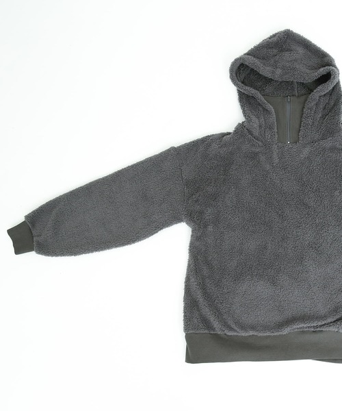 n'OrLABEL（ノアールレーベル）の「『スタンドジップ付きボアパーカー』（パーカー・レディース・パープル/チャコール・FREE）」の16枚目の写真