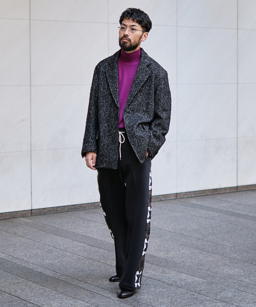 EDIFICE LA BOUCLE（エディフィスラブークル）の「【LA BOUCLE / ラブ―クル】リング ツイード ジャコット（テーラードジャケット・メンズ・ブラック・2/3）」の2枚目の写真