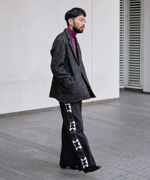 EDIFICE LA BOUCLE（エディフィスラブークル）の「【LA BOUCLE / ラブ―クル】リング ツイード ジャコット（テーラードジャケット・メンズ・ブラック・2/3）」の3枚目の写真