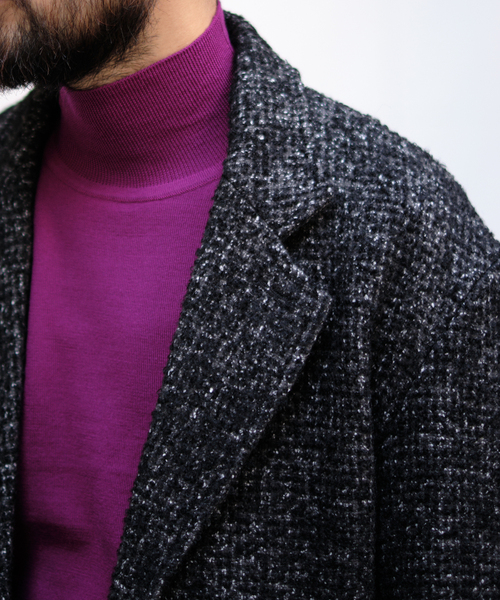 EDIFICE LA BOUCLE（エディフィスラブークル）の「【LA BOUCLE / ラブ―クル】リング ツイード ジャコット（テーラードジャケット・メンズ・ブラック・2/3）」の8枚目の写真