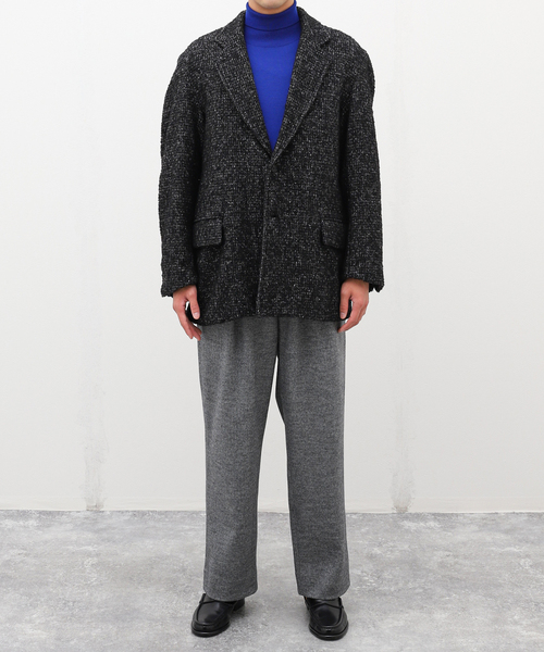 EDIFICE LA BOUCLE（エディフィスラブークル）の「【LA BOUCLE / ラブ―クル】リング ツイード ジャコット（テーラードジャケット・メンズ・ブラック・2/3）」の10枚目の写真