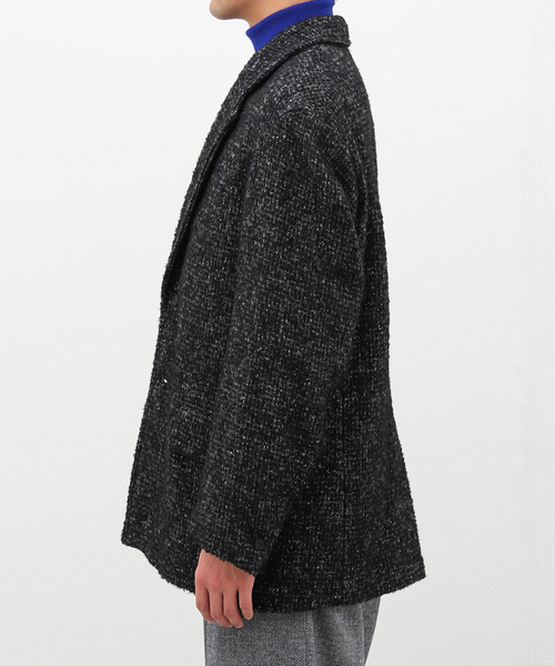 EDIFICE LA BOUCLE（エディフィスラブークル）の「【LA BOUCLE / ラブ―クル】リング ツイード ジャコット（テーラードジャケット・メンズ・ブラック・2/3）」の12枚目の写真