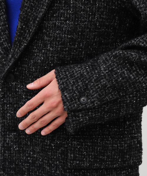 EDIFICE LA BOUCLE（エディフィスラブークル）の「【LA BOUCLE / ラブ―クル】リング ツイード ジャコット（テーラードジャケット・メンズ・ブラック・2/3）」の17枚目の写真