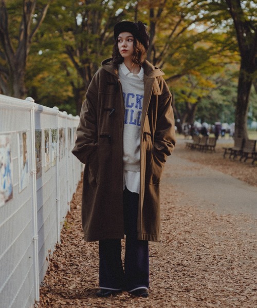 WHIMSIC(ウィムジック)の「【UNISEX】マイクロフリースダッフルコート(ダッフルコート・メンズ・チャコールグレー/オリーブ・FREE)」の16枚目の写真