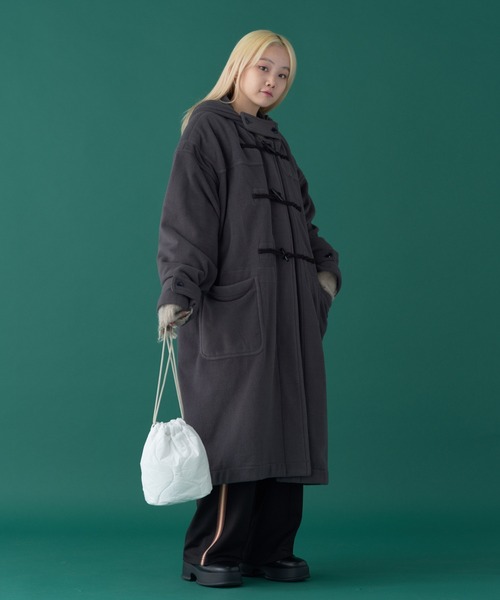 WHIMSIC(ウィムジック)の「【UNISEX】マイクロフリースダッフルコート(ダッフルコート・メンズ・チャコールグレー/オリーブ・FREE)」の13枚目の写真