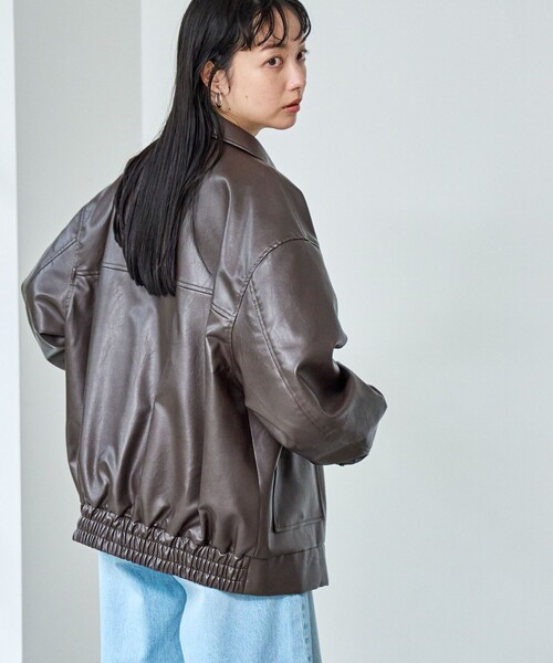 レザーライクビッグジャケット（ブルゾン）｜coen（コーエン）の