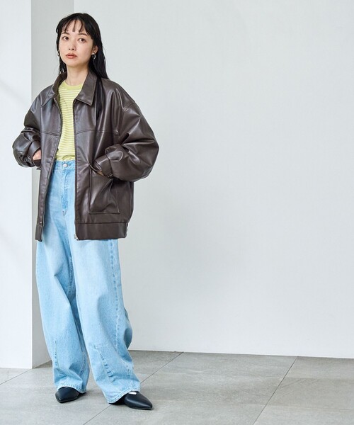 レザーライクビッグジャケット（ブルゾン）｜coen（コーエン）の