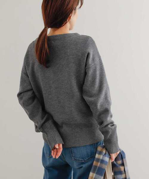 URBAN RESEARCH DOORS(アーバンリサーチドアーズ)の「Wフェイスボートネックニット(ニット/セーター・レディース・パープル/グレー系その他/グリーン系その他・MEDIUM)」の7枚目の写真